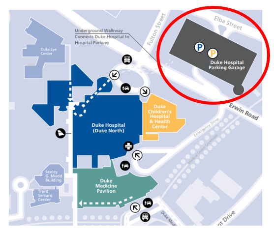 Map of PGII in relation to the hospital