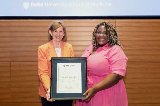Sharena receives 2025 Dean's Inclusion in Action Staff Award from Dean Klotman